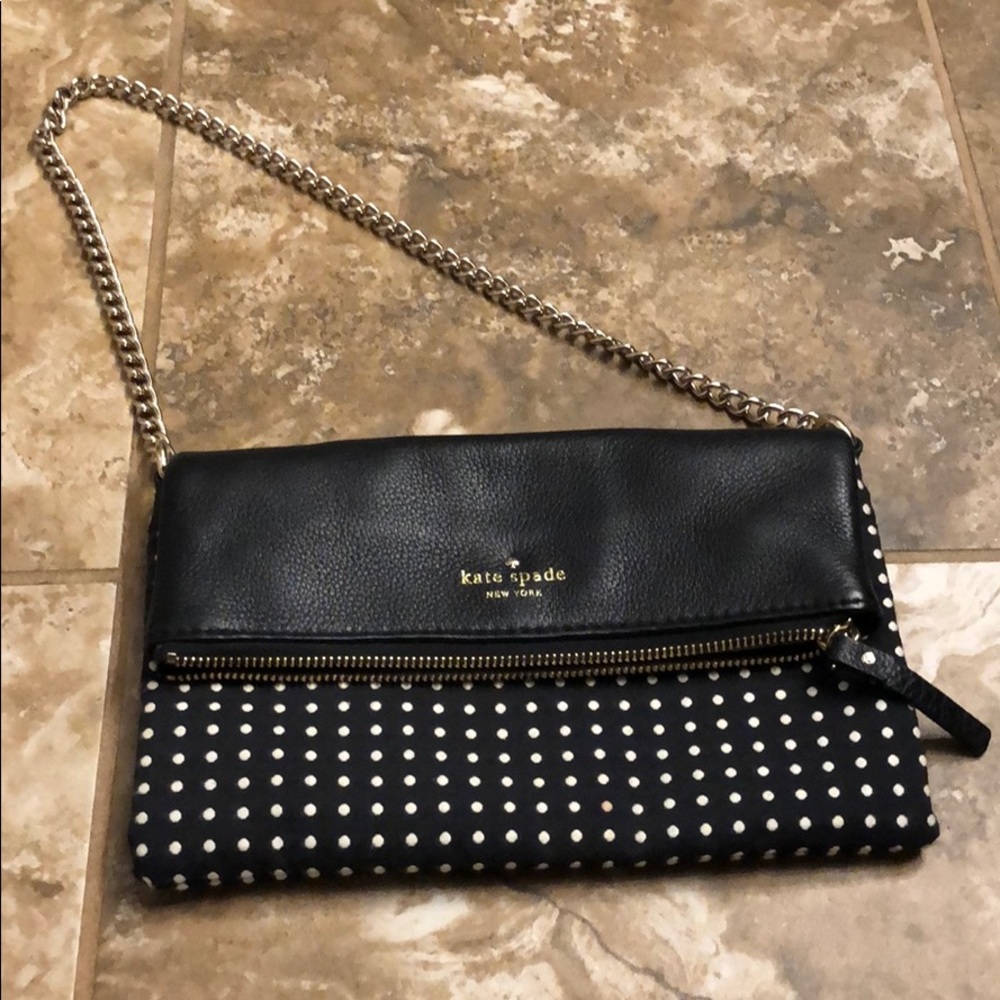 Small Kate spade black polka dot purse